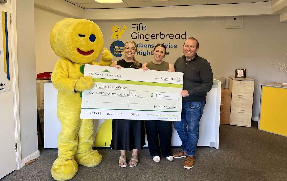 Two Fife charities benefit from Barratt’s support for local families